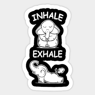 Elephant inhale exhale Sticker